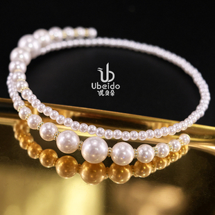 2025新款不规则施家珍珠项链短款CHOKER双层颈链高级感复古卡脖链