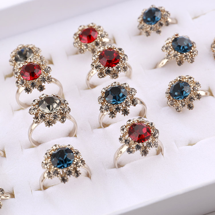 水晶女招桃花闺蜜礼大气食指环