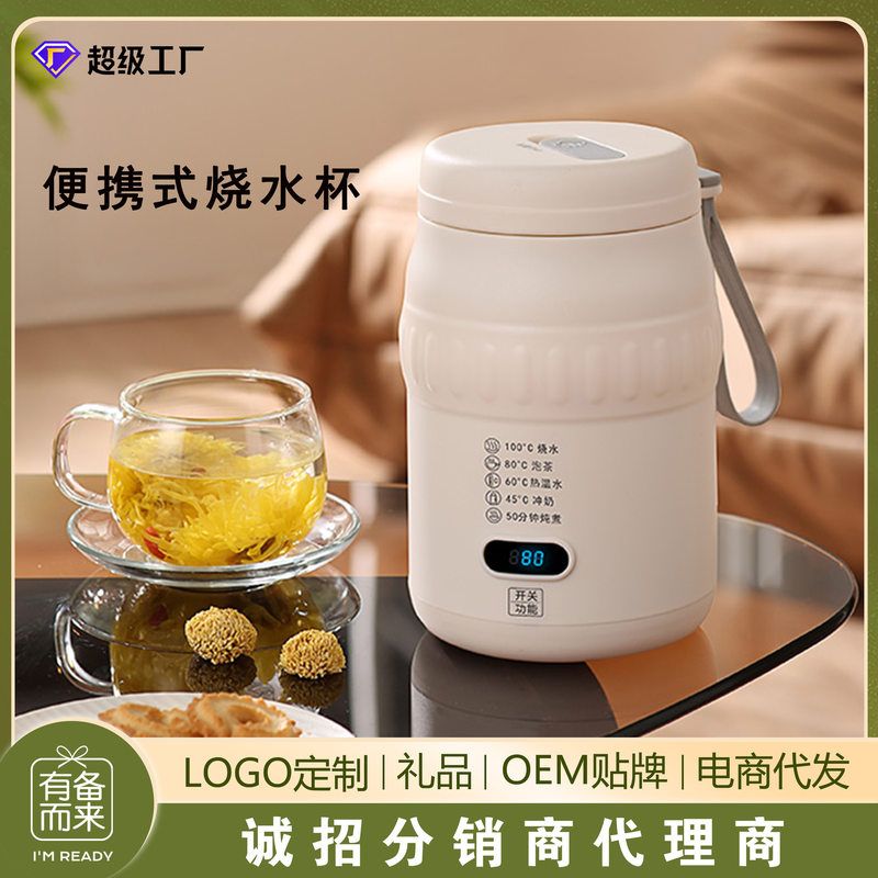 便携式烧水杯烧水壶小型恒温电热水杯加热保温杯旅行USB便携水杯