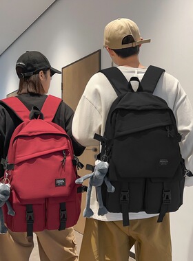 新款双肩背包男时尚书包女中性背包大容量初高中学生书包旅行背包