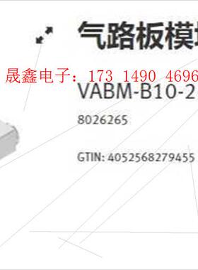 8026265   VABM-B10-25S-G38-6费斯【询价产品】