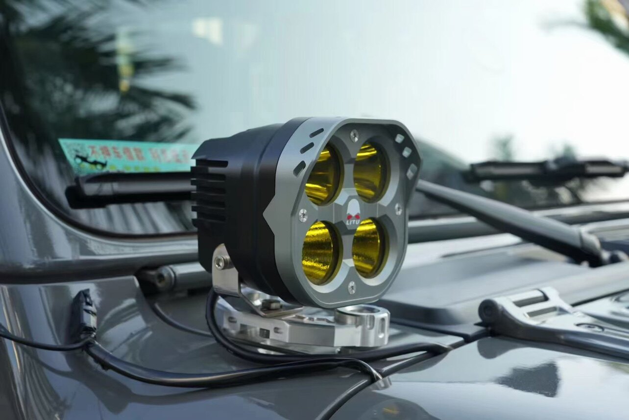 长城炮火炮乘用炮越野炮射灯支架小方灯力途射灯四叶草北极之光