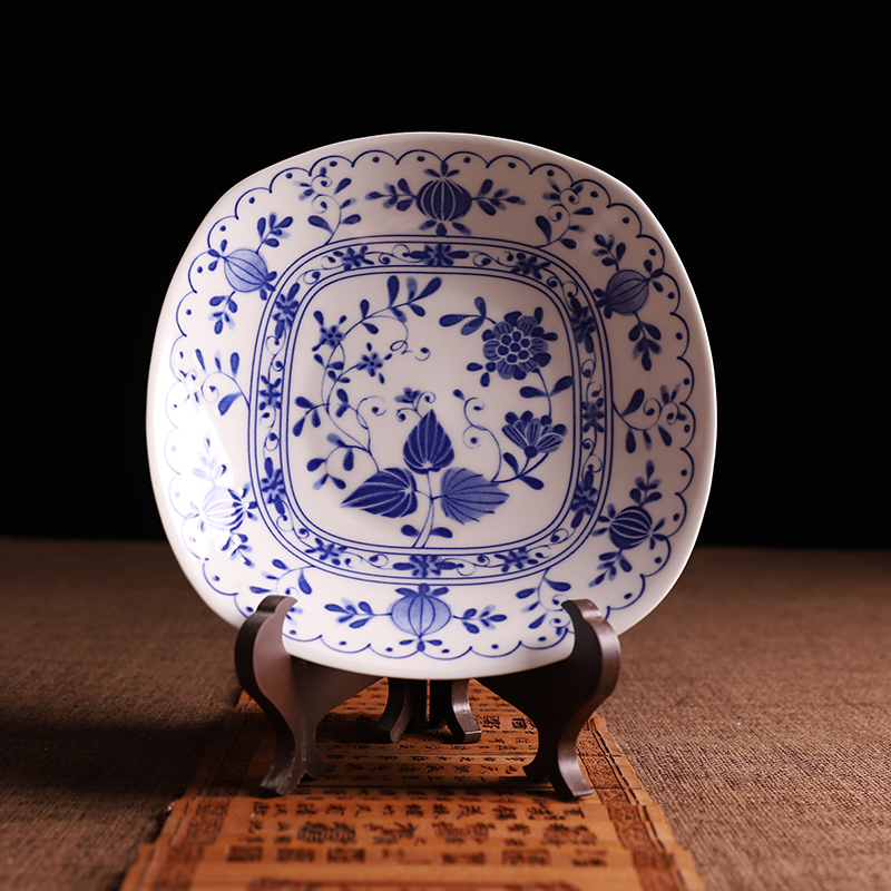 景德镇方盘菜盘陶瓷四方日式菜盘