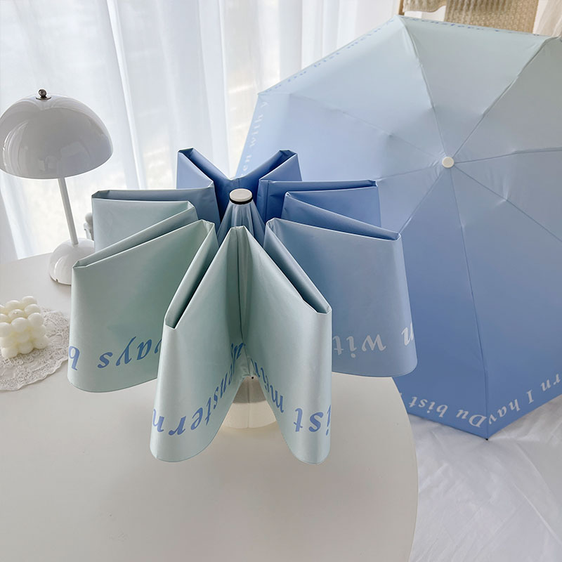 抖音伞厂海蓝轻奢时尚高雅简约晴雨伞遮阳伞太阳伞黑胶防晒两用