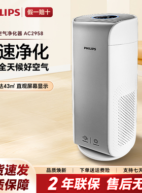 飞利浦空气净化器AC2958家用除甲醛卧室二手烟味智能AC3036AC3058