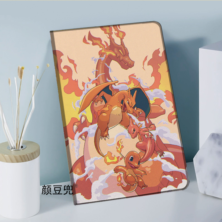 ipad10.2适用于air4/5 10.9第十代matepad pro11笔槽9.7mini56小米6pro荣耀V8p宝可梦 小火龙 喷火龙 保护套