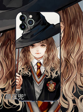 16 PROMAX防摔7/8红米K40pro防摔VIVO X60哈利波特 赫敏格兰杰周边硅胶玻璃壳手机壳适17/16proM苹果14p适用