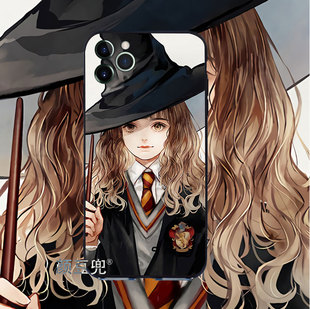 16 PROMAX防摔7/8红米K40pro防摔VIVO X60哈利波特 赫敏格兰杰周边硅胶玻璃壳手机壳适17/16proM苹果14p适用