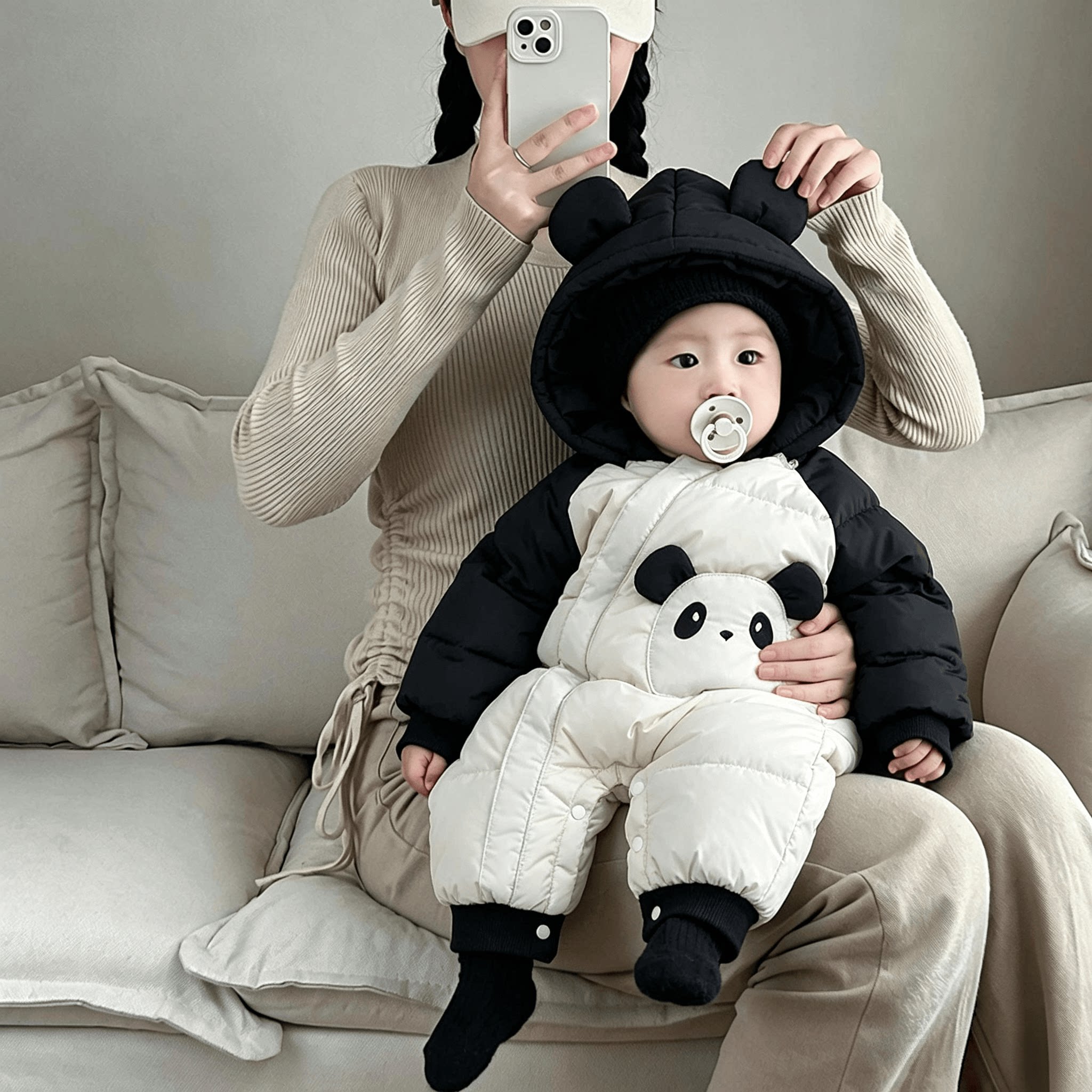 新生婴儿鸭绒连体衣秋冬款外套
