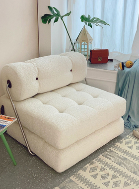 塔吉折叠沙发床两用单人TAJT客厅模块休闲椅羊羔绒豆腐块懒人沙发