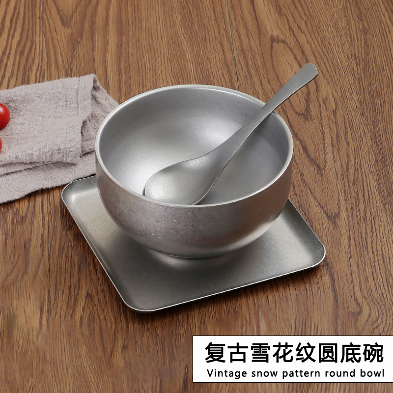 不锈钢米饭碗小汤碗复古网红高级感创意商用餐饮个性餐具用餐碗