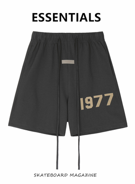 FEAR OF GOD FOG复线ESSENTIALS植绒1977休闲短裤夏季运动五分裤