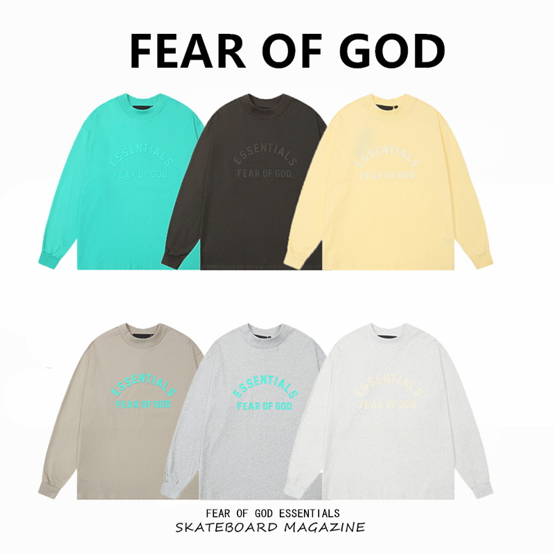 ESSENTIALS弧形字母硅长袖T恤