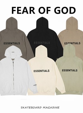 FEAR OF GOD FOG复线ESSENTIALS高街宽松开衫连帽卫衣拉链外套潮