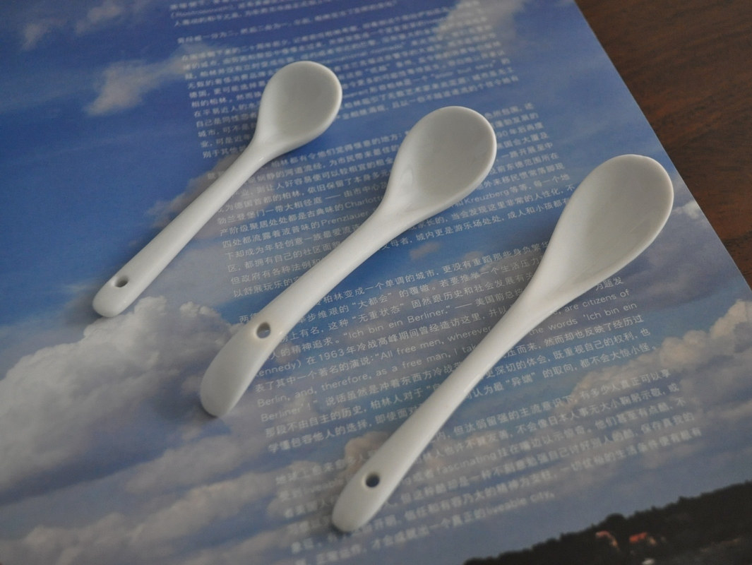 【咖啡勺】陶瓷勺/纯白色小勺/调料勺/白胎小勺子/奶勺/9-10cm