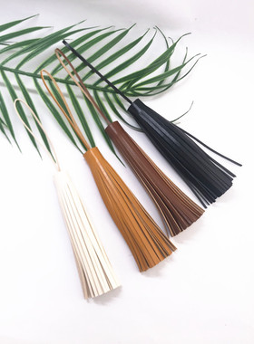 手工定制头层牛皮植鞣革流苏 复古挂件吊须包包配件真皮挂件流苏