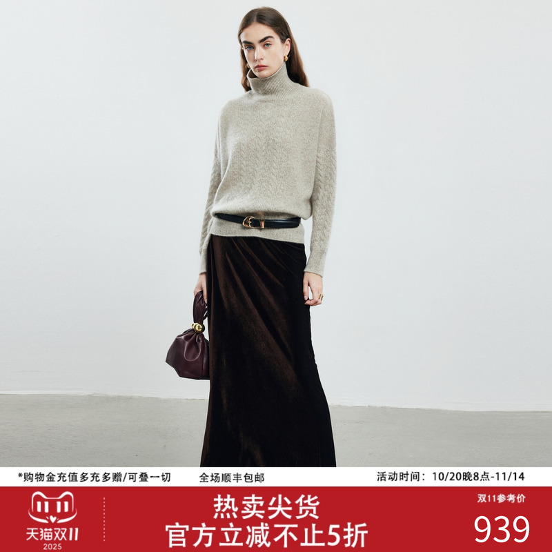 帕罗2025秋冬高领山羊绒针织衫