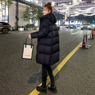 高端中长款黑色羽绒服女2025冬季新款95白鸭绒加厚保暖小个子外套