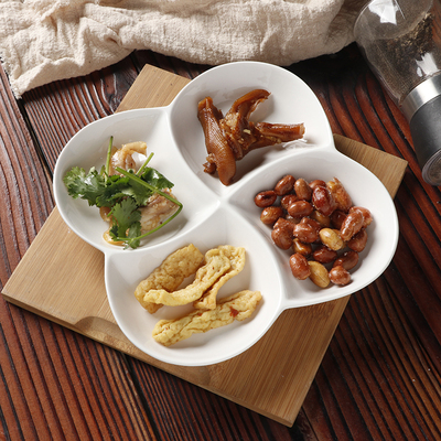 陶瓷四格盘酒吧会所休闲小吃零食盘酒店凉菜冷菜四宫格盘卤水拼盘