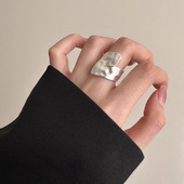 饰尚e族几何宽边戒指女轻奢高级感不规则开口指环ins小众设计个性