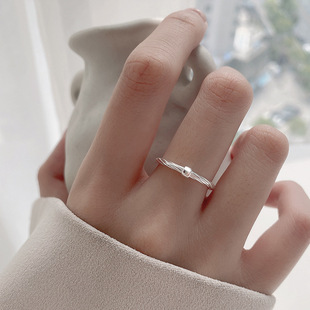 饰尚e族简约百搭细圈戒指女小众设计麻花时尚个性开口指环