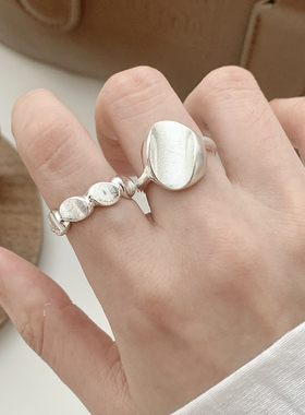 简约百搭拉丝开口戒指女可调节2025新款戒指轻奢高级感食指指环