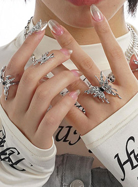 饰尚e族韩版化茧成蝶戒指女复古时尚甜美蝴蝶开口指环嘻哈食指戒