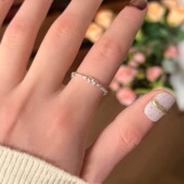 饰尚e族小巧蝴蝶结戒指女简约时尚 百搭气质S925镀银开口指环ins风