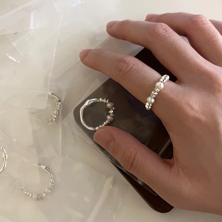 弹力珍珠ins不规则液态简约女