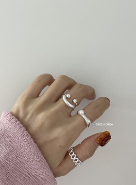 饰尚e族可爱微笑戒指女个性设计感开口指环网红嘻哈简约创