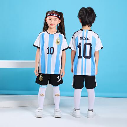 球星号阿根廷巴西意大利德国皇马童装儿童足球服球衣训练服比赛服