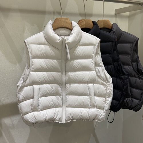 拉链立领排骨羽绒服马甲外套秋冬