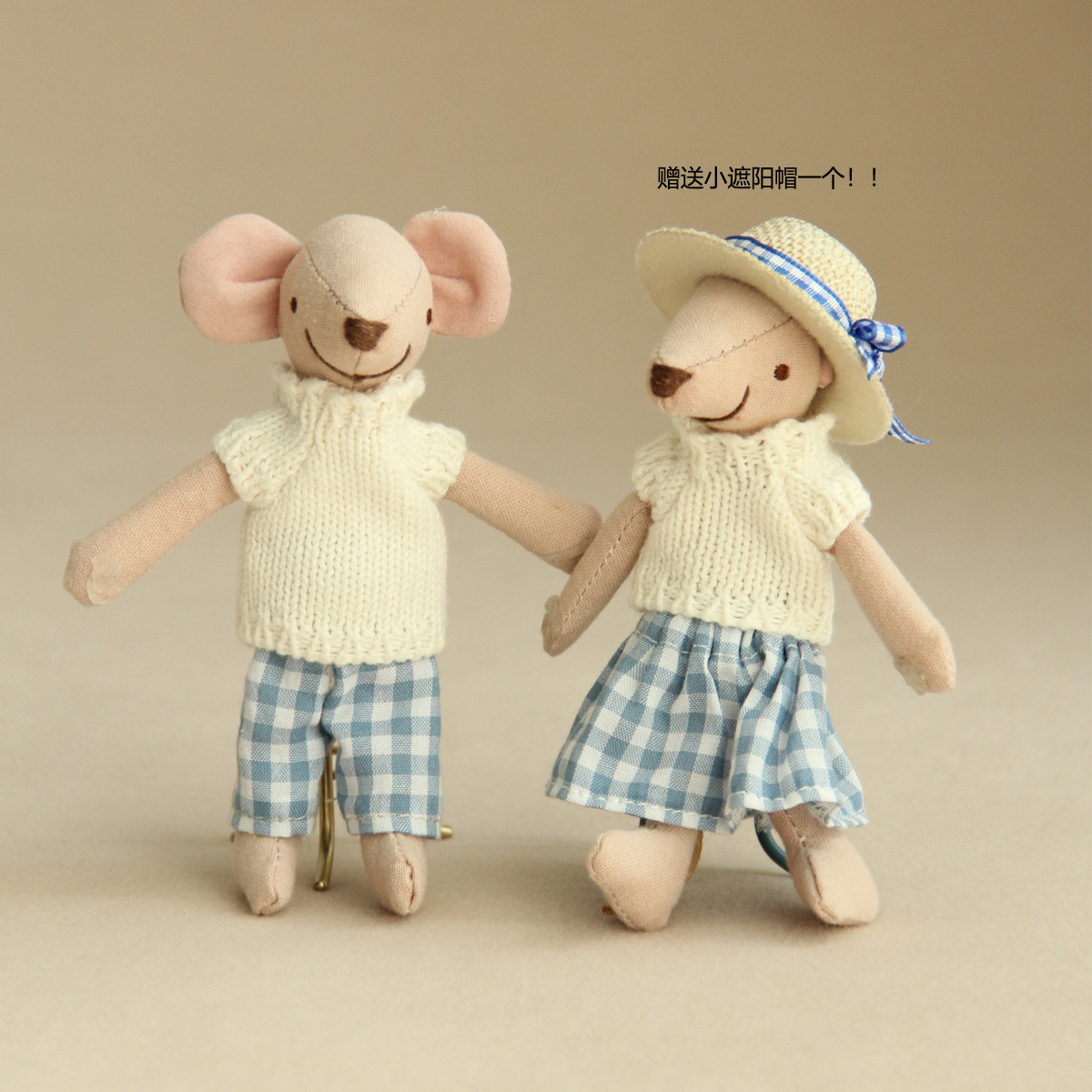 Ins毛绒手偶老鼠玩偶可换装安抚玩具儿童情侣玩偶过家家娃娃