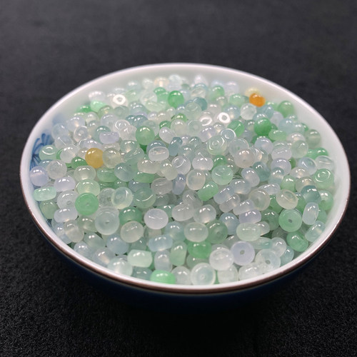 缅甸A货三彩算盘珠散珠DIY手串