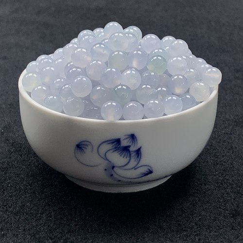 翡翠天然A货浅紫色散珠DIY手串