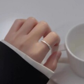 食指 个性 925纯银戒指女小众设计素圈轻奢2022年新款 潮高级感时尚