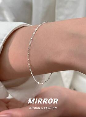 925纯银方块细款手链女手饰个性简约ins风时尚配饰闺蜜礼物