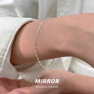 925纯银方块细款手链女手饰个性简约ins风时尚配饰闺蜜礼物