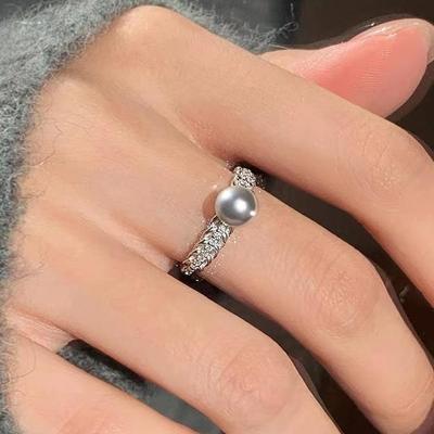 女925银高级感珍珠戒指