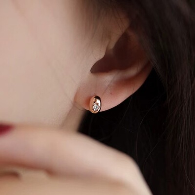 925银闪钻小金豆耳环女小巧精致日常通勤耳钉2025年新高级感耳饰