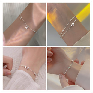 925银闺蜜手链女ins小众设计轻奢精致女生手镯手环学生女士夏手串