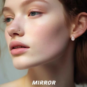 925纯银简约闪钻水滴耳圈女耳扣耳环耳饰小众设计轻奢通勤