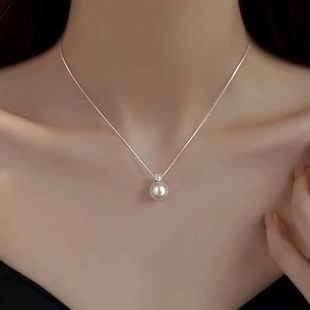 925纯银珍珠项链轻奢颈链女2024年新款小众高级感锁骨链
