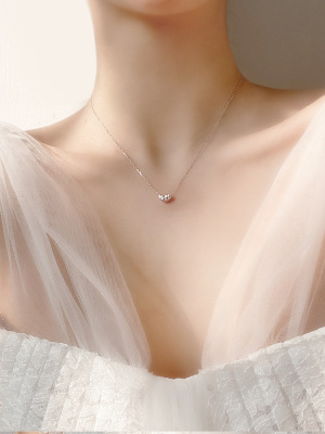 925纯银爱心小众设计感ins项链