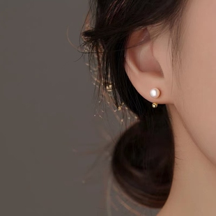 珍珠耳钉2024新款 925纯银女轻奢小众耳饰高级感耳环 爆款