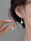 925银珍珠耳环2023新款 爆款 耳钉小众女轻奢高级感耳饰