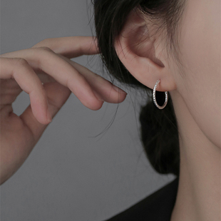 925银素圈耳扣耳圈女2022年新款 耳饰 潮小众设计耳环夏季