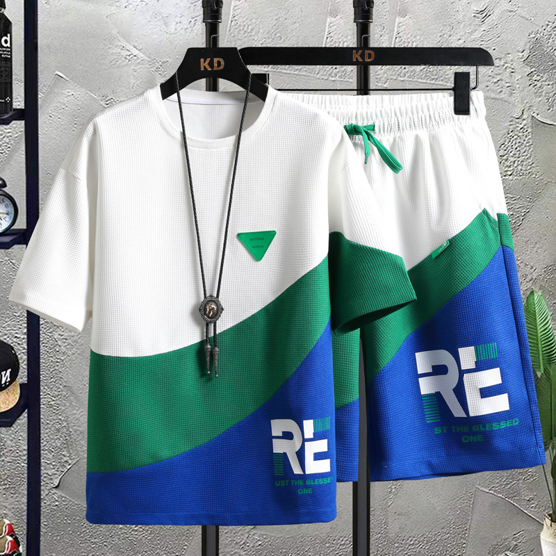 13初高中学生短袖t恤12-15岁男孩帅气夏装14青少年大童运动套装16