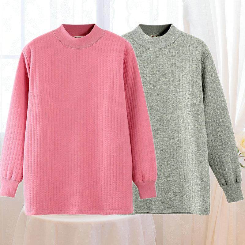 中老年保暖内衣男女三层夹棉加厚高领纯棉妈妈宽松秋衣秋裤套装秋,女士内衣/男士内衣/家居服,保暖上装,淘宝优惠券,粉丝福利购,淘宝优惠卷