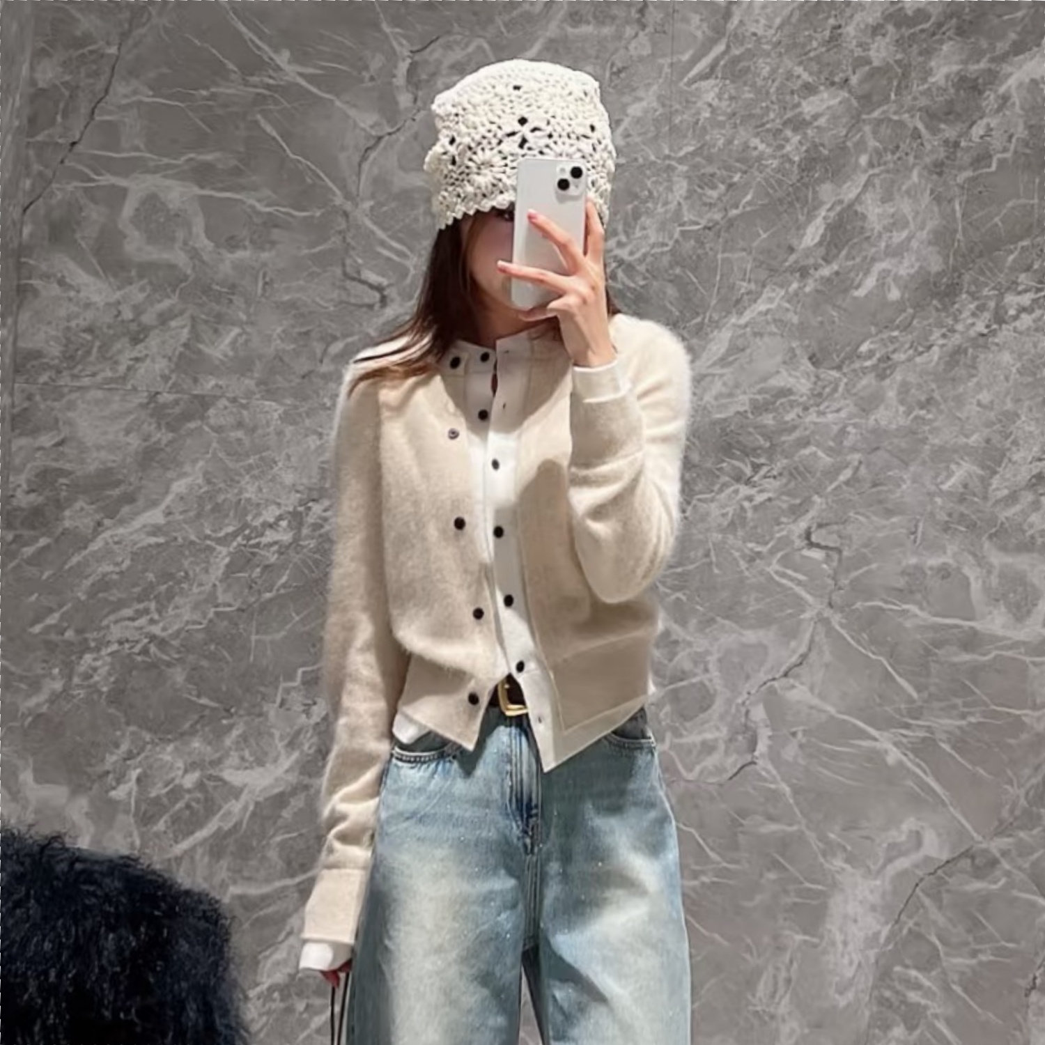 商场同款正品MO2025新款假两件上衣秋冬新品针织衫开衫MBE3CAR001